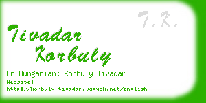 tivadar korbuly business card